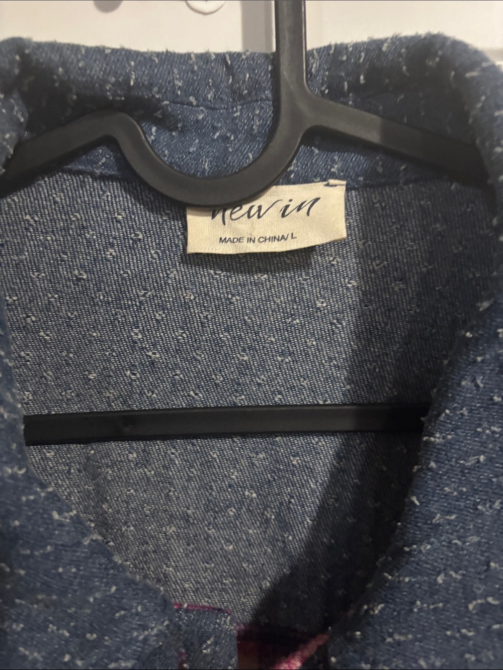Plaid Shacket Jacket in Pink & Blue - Picture 2 of 5
